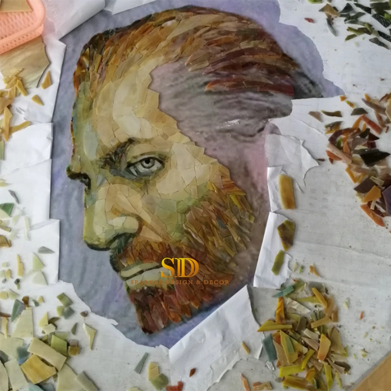 Master Mosaic Artwork Vincent Van Gogh Portrait Stained Glass Mosaic Pattern for Sal E