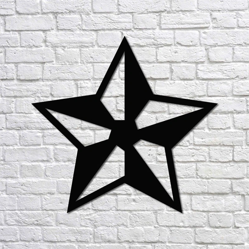 Iron Wall Star Metal Large Black Wall Art