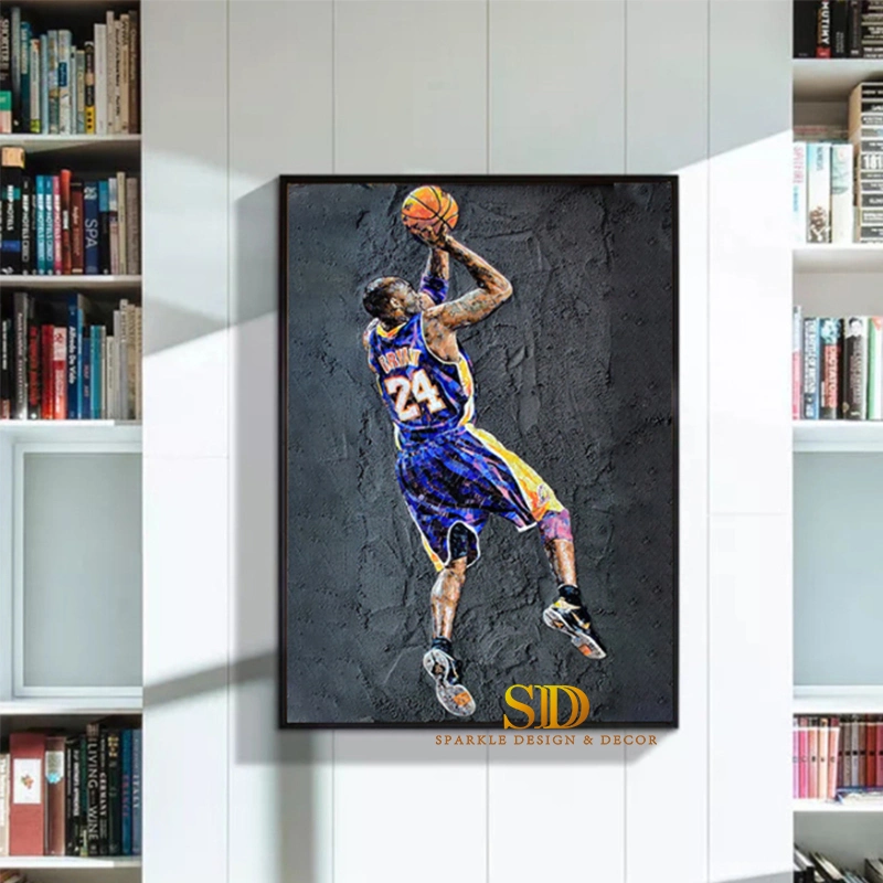 China Factory Custom Made Kobe Bryan Mosaic Portrait Glass Mosaic Art Mural for Sale