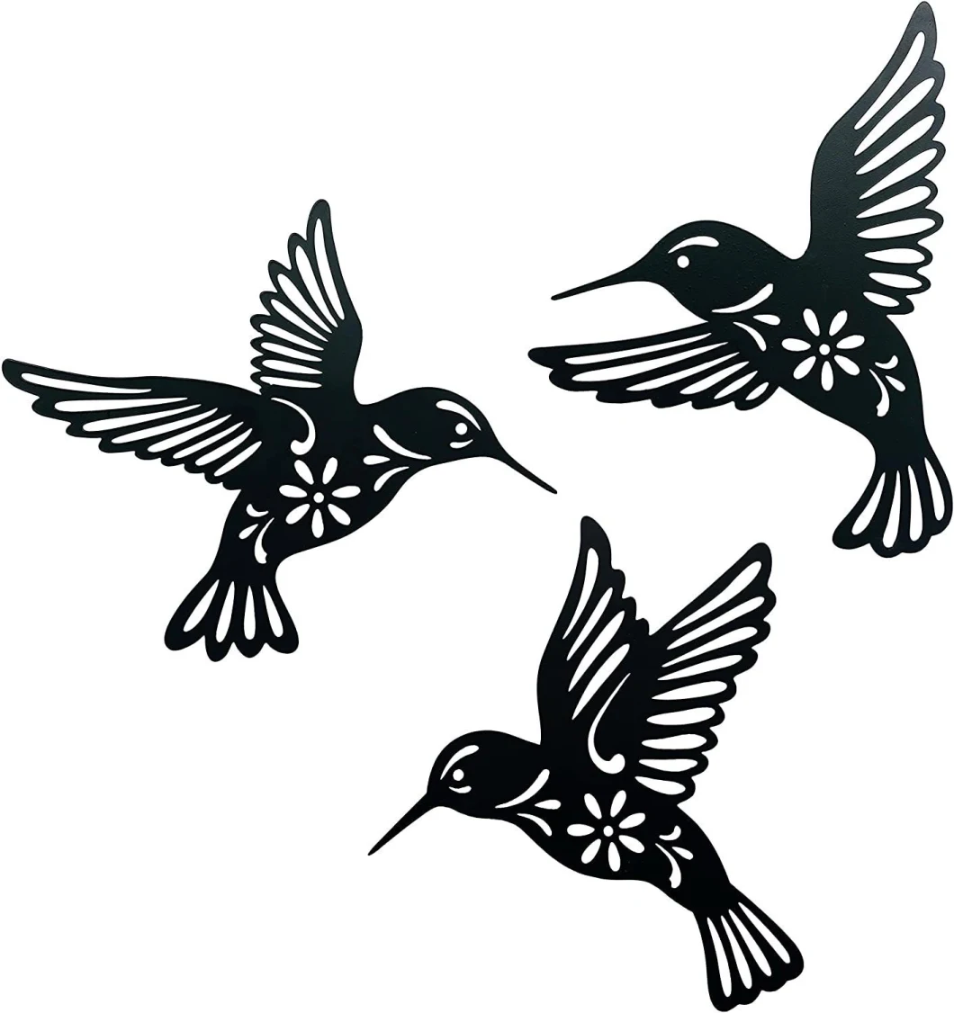 Decorative Metal Creative Hanging Black Bird Iron Wall Art