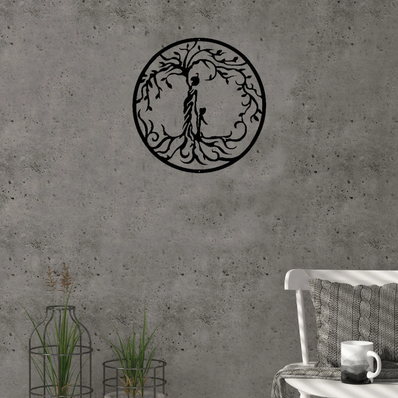 Indoor Decorative Children Mama Iron Black Cutting Wall Art