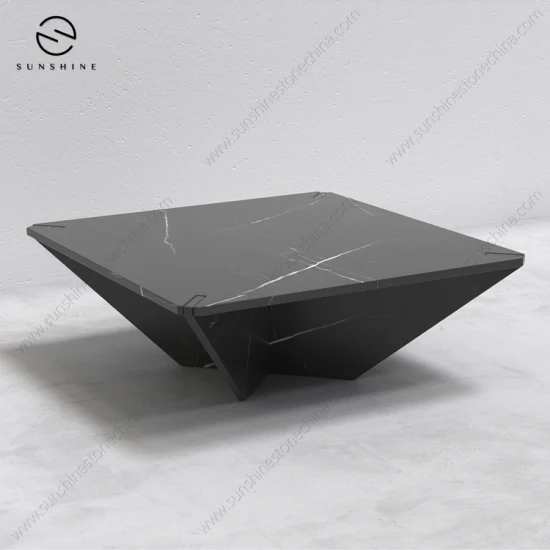 リビングルーム用家具 黒大理石の正方形のコーヒーテーブル Nero Marquina Hotel Garden