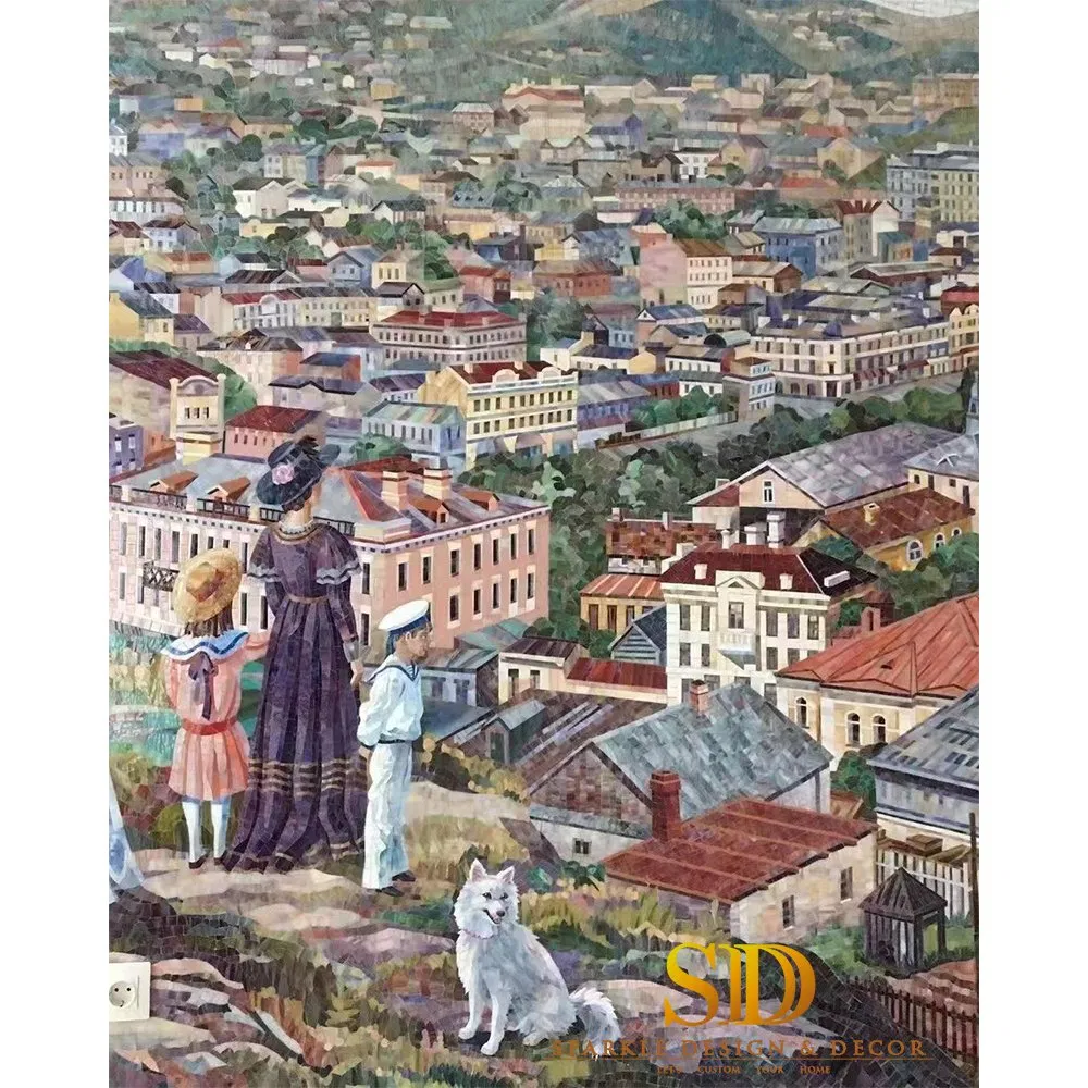 カラフルなステンド グラス モザイク壁画、販売のためのカスタマイズされたガラス モザイク アートワーク